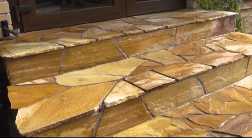 Плитняк златолит жёлтый золотистый для отмостки купить в Черкесскк